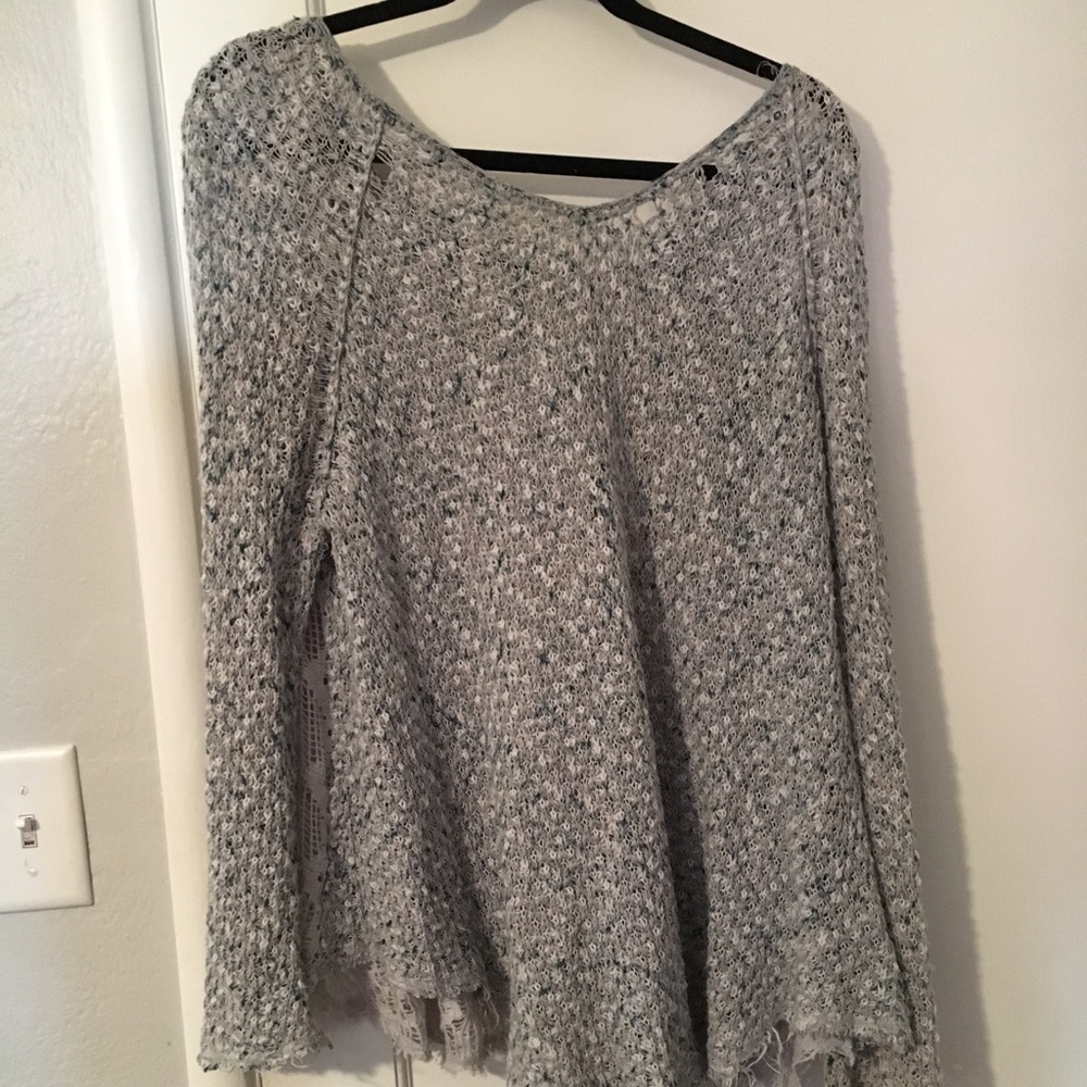 Distressed Knit Free People Lace Sweater